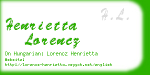 henrietta lorencz business card